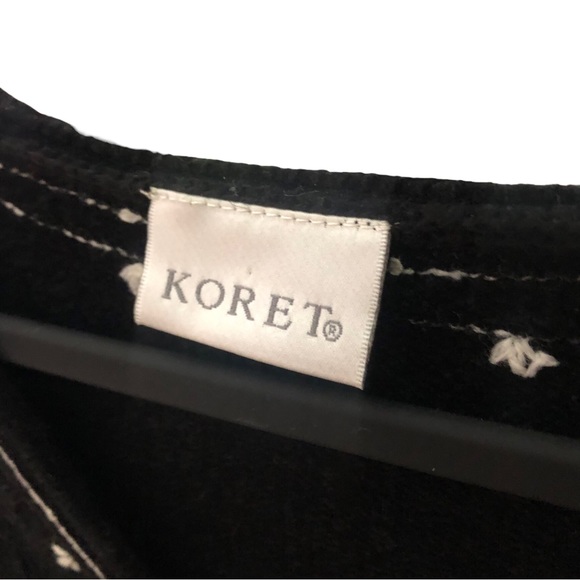 KORET Vintage Black Fleece Vest Embroidered Floral - Picture 5 of 7